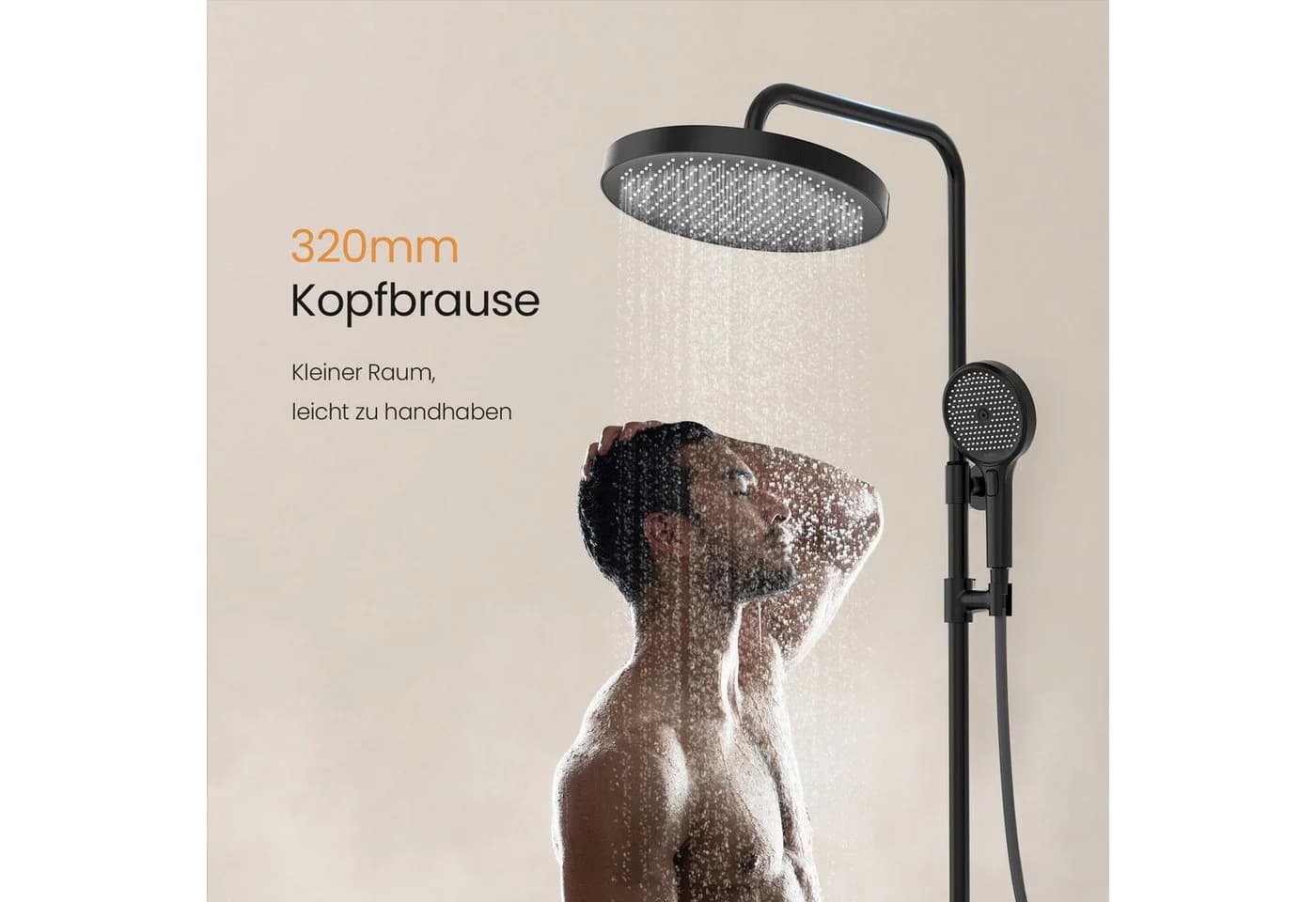 EMKE Duschsystem mit Thermostat 32cm Regenkopfbrause - Bild 3