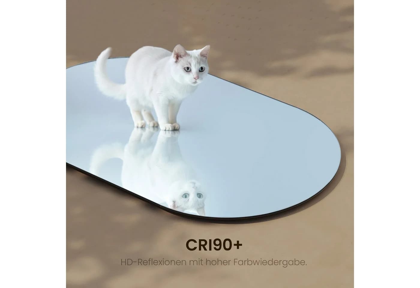 EMKE Ovaler Wandspiegel Ohne Rahmen 70x40cm HD Glas
