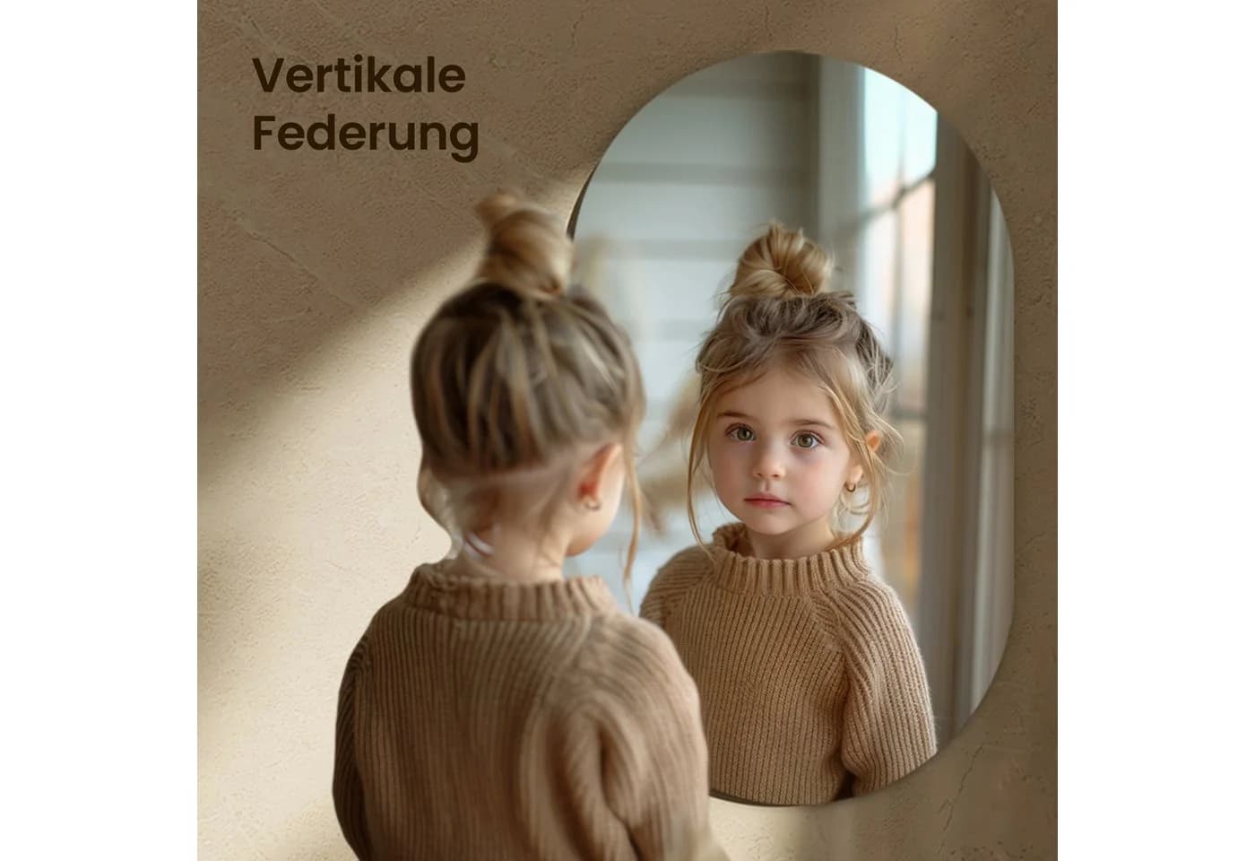 EMKE Ovaler Wandspiegel Ohne Rahmen 70x40cm HD Glas - Bild 4
