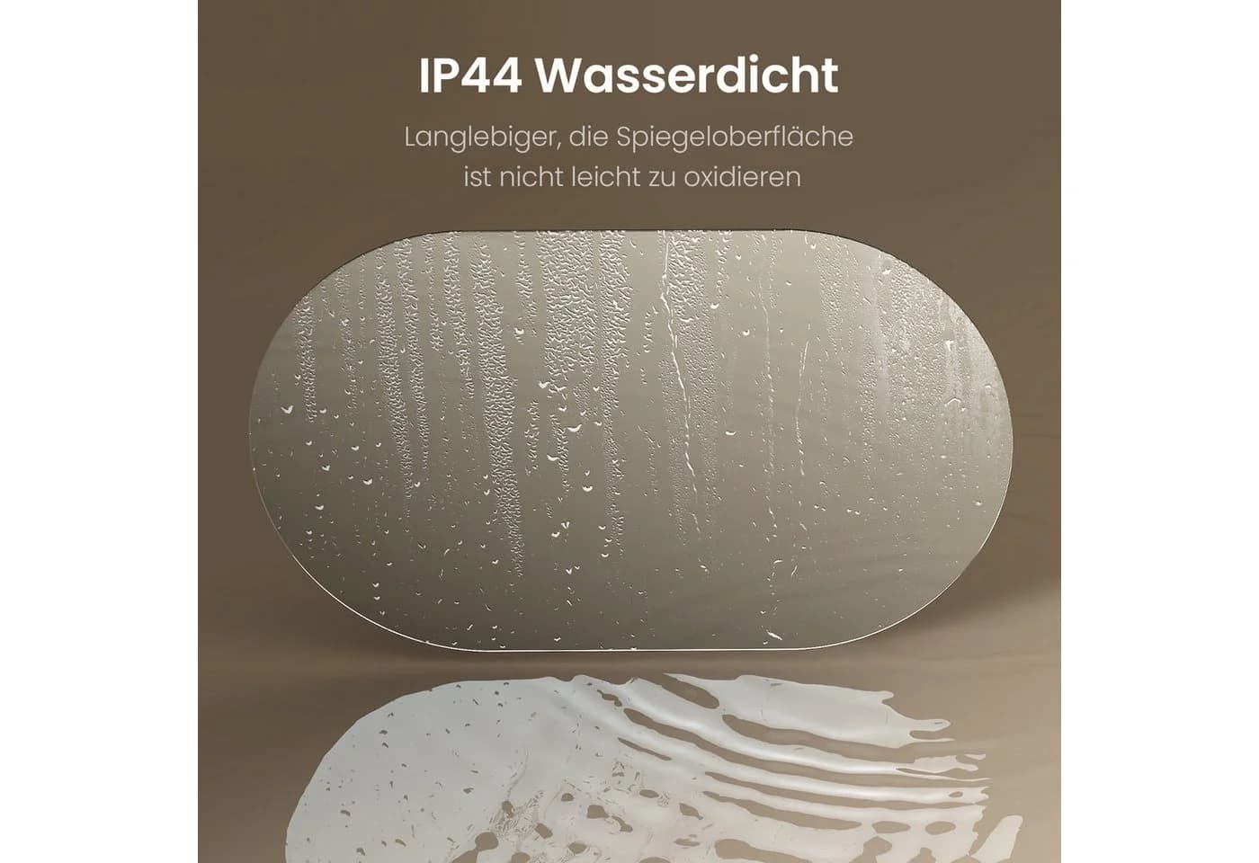 EMKE Ovaler Wandspiegel Ohne Rahmen 70x40cm HD Glas - Bild 5