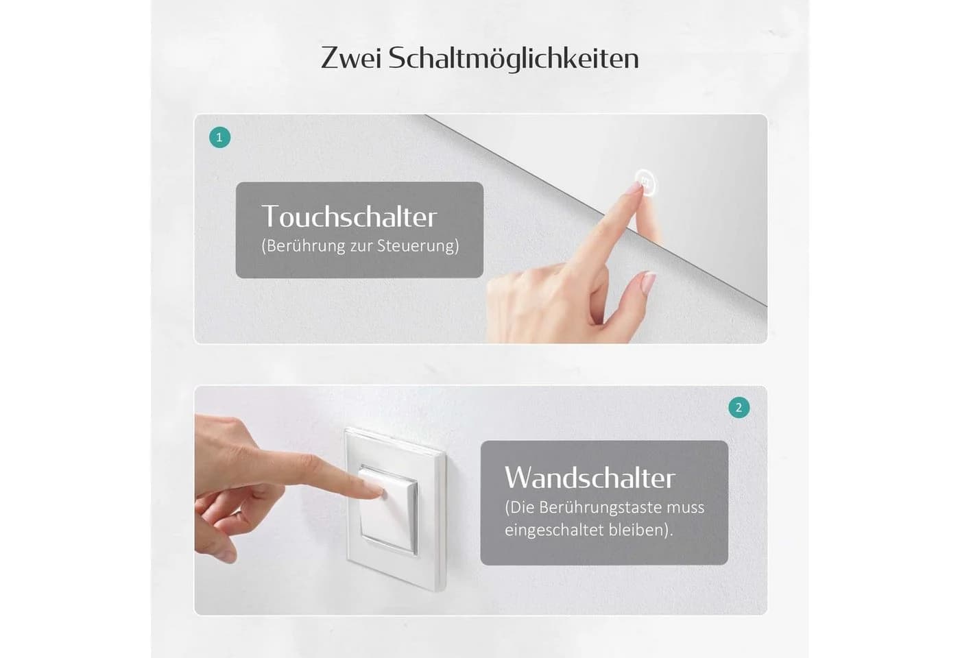 EMKE Badspiegel Oval mit LED Beleuchtung Dimmbar Anti-Beschlag - Bild 3