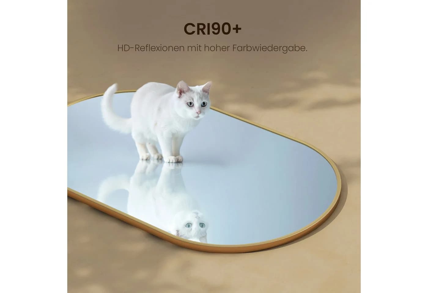 EMKE Ovaler Badezimmerspiegel Goldener Rahmen Wandspiegel