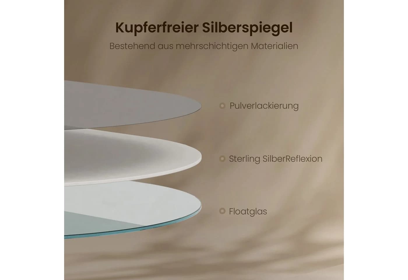 EMKE Ovaler Badezimmerspiegel Goldener Rahmen Wandspiegel - Bild 3