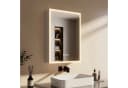 EMKE Spiegelschrank mit LED-Beleuchtung, Touch-Schalter, 3 Lichtfarben, Doppelseitiger Spiegel Bild 1