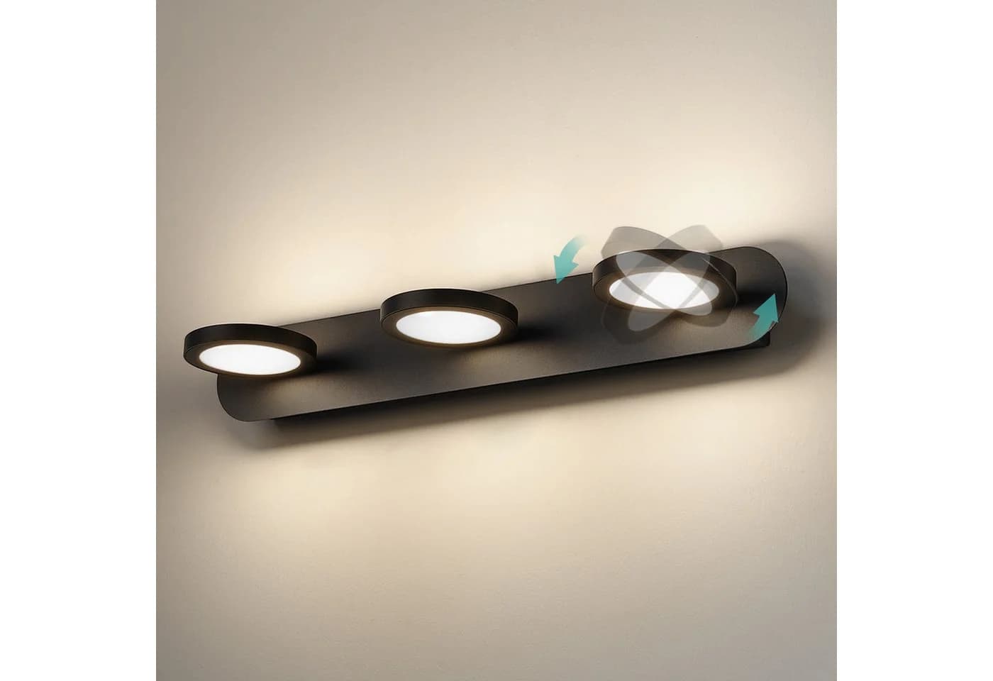 EMKE LED Wandleuchte 3-flammig Schwarz Mattiert 4000K Neutralweiß - Bild 2