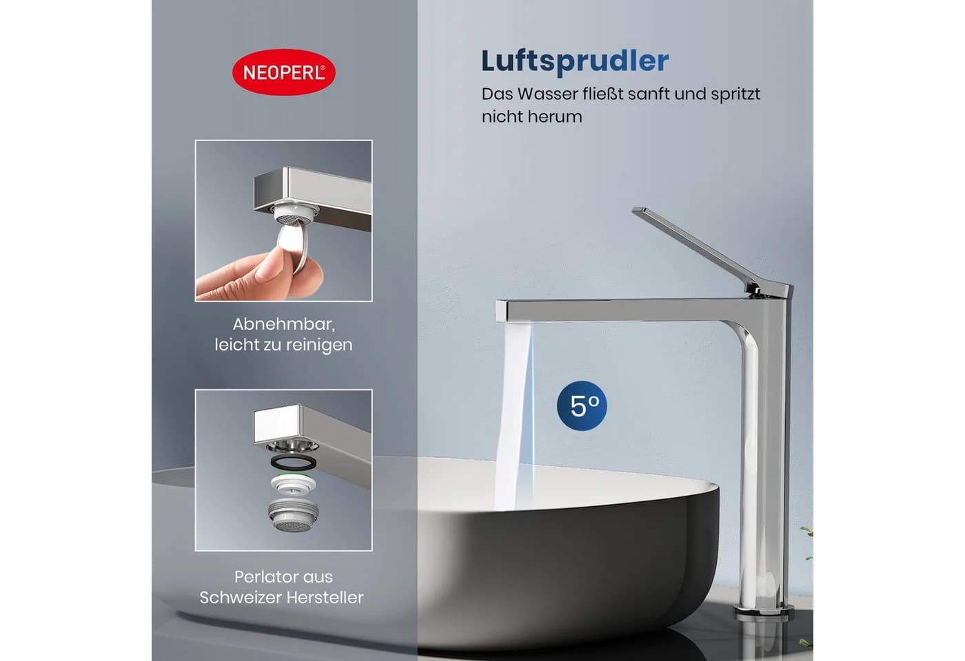 EMKE Waschtischarmatur Badezimmer Mischbatterie Einhebel Wasserhahn