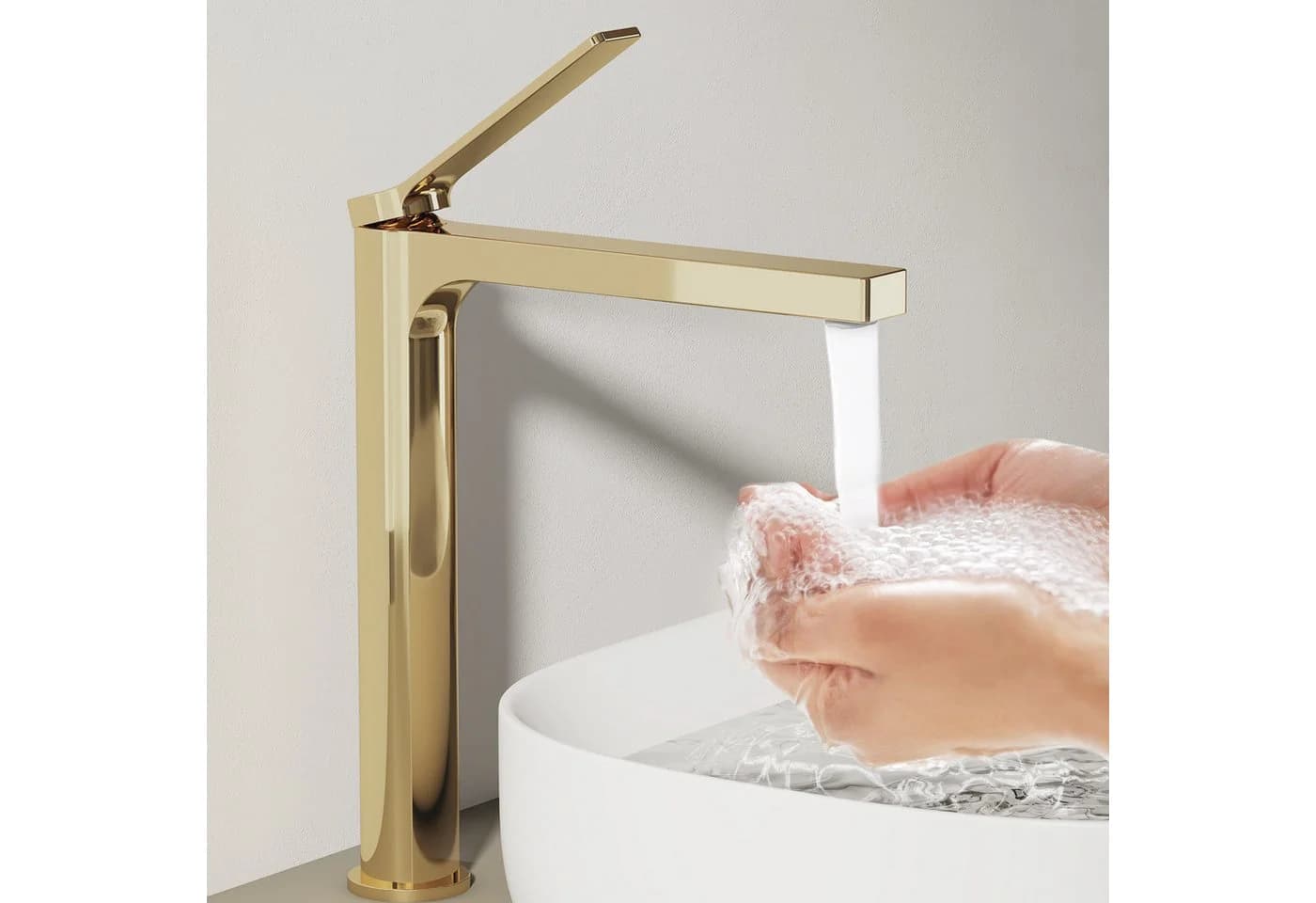EMKE Waschtischarmatur Einhebel Mischbatterie Modern Chrom Gold Schwarz Weiß - Bild 3