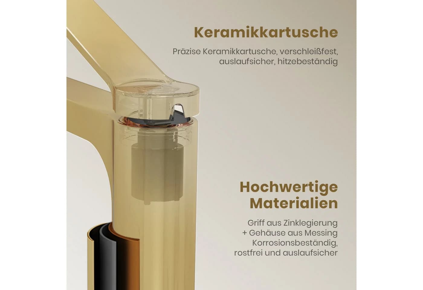 EMKE Waschtischarmatur Einhebel Mischbatterie Modern Chrom Gold Schwarz Weiß - Bild 4