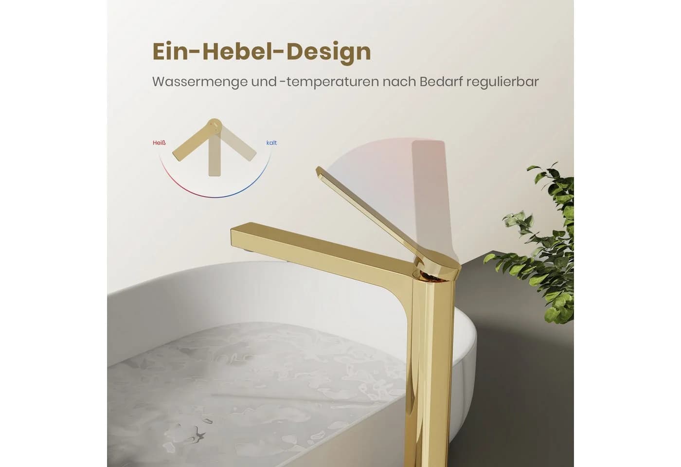 EMKE Waschtischarmatur Einhebel Mischbatterie Modern Chrom Gold Schwarz Weiß - Bild 5
