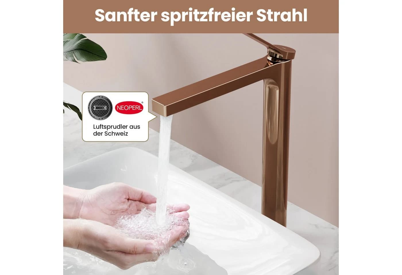EMKE Waschtischarmatur Einhebel Mischbatterie Modern Chrom Gold Schwarz Weiß