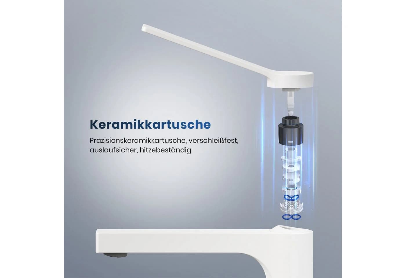 EMKE Waschtischarmatur Hoch 26,5 cm Einhebel Mischbatterie für Aufsatzbecken - Bild 3