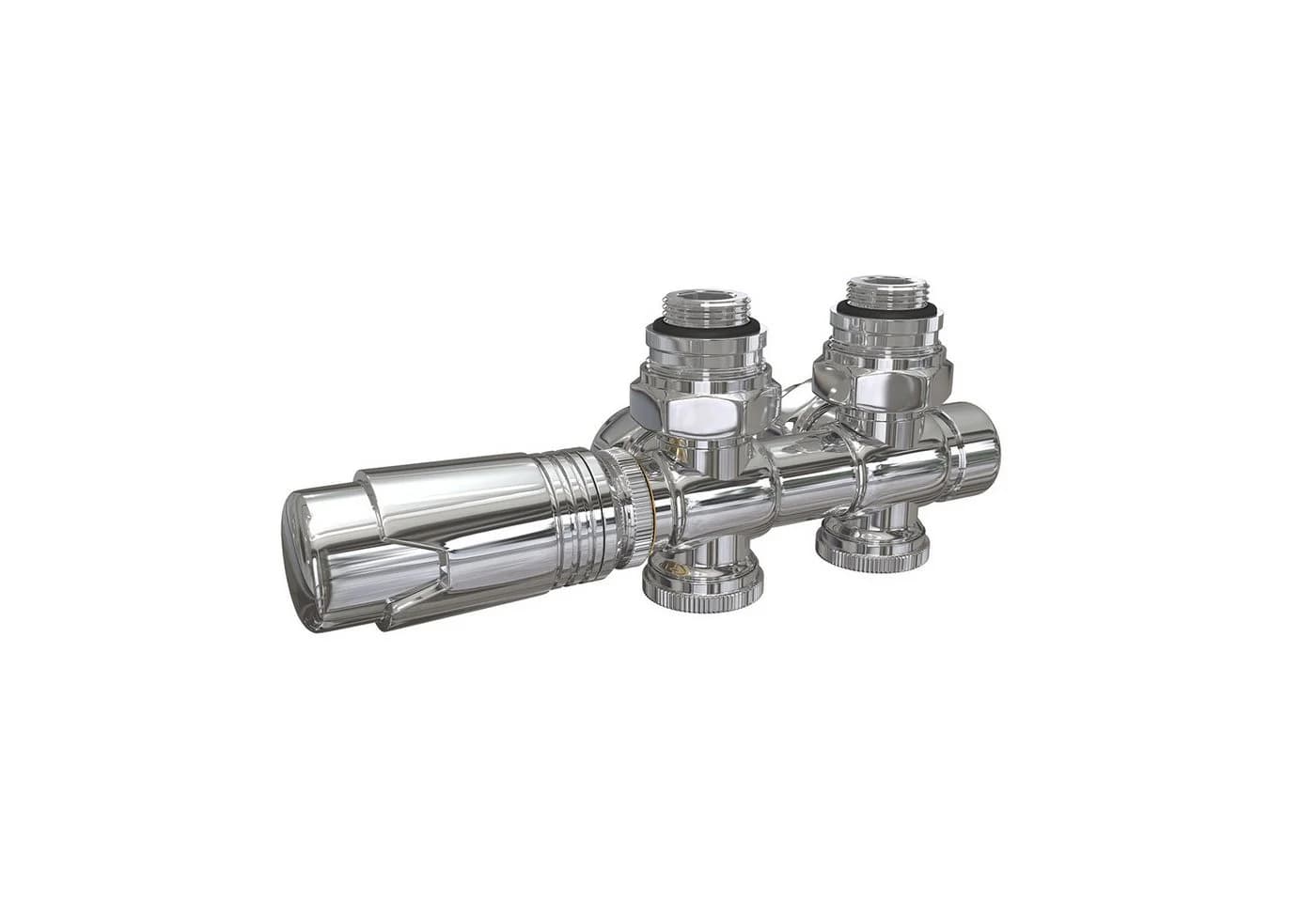 EMKE Heizkörperthermostat Multiblock Set für Heizkörper Anschlussarmatur Ventil mit Thermostat - Bild 2