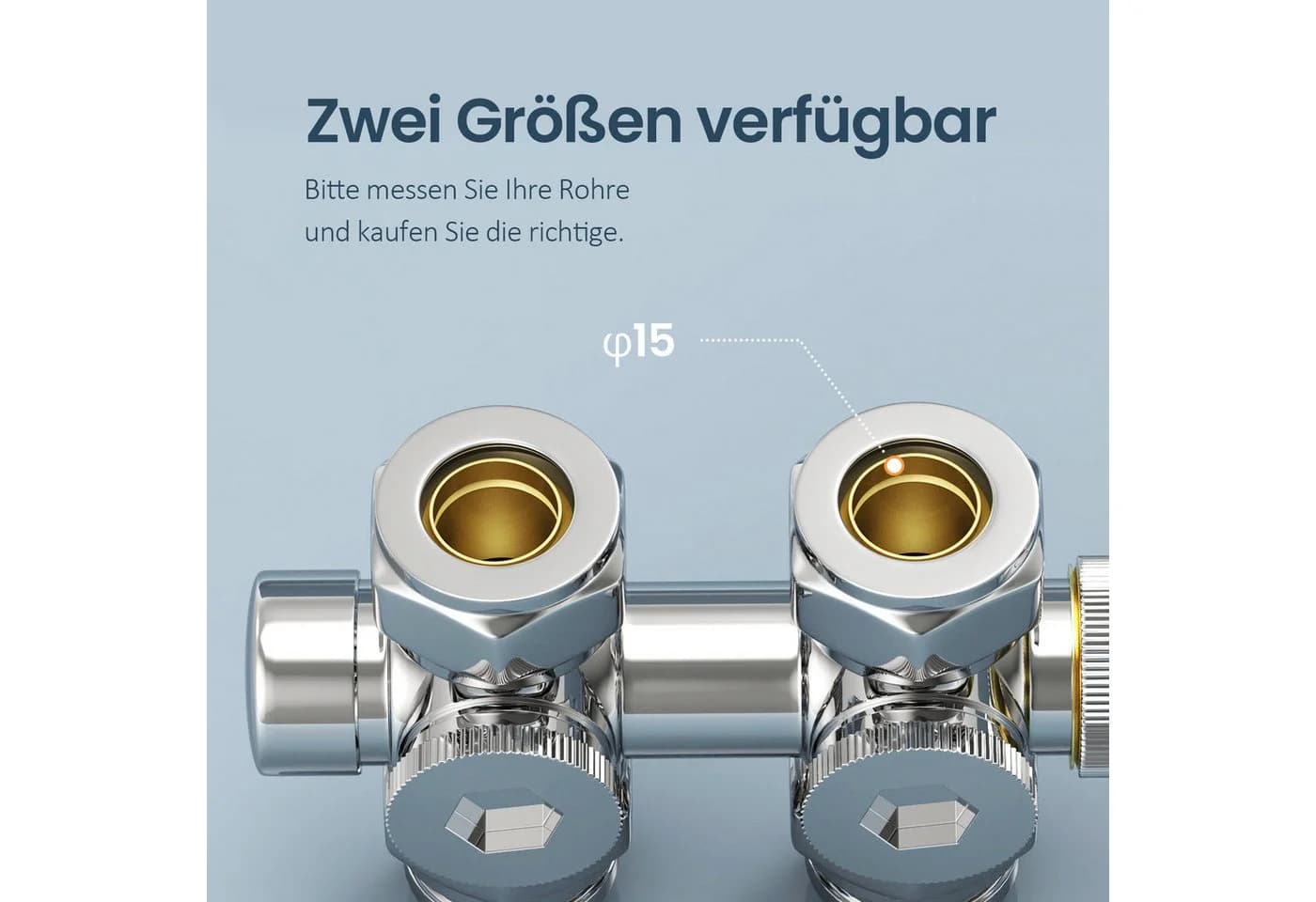 EMKE Heizkörperthermostat Multiblock Set für Heizkörper Anschlussarmatur Ventil mit Thermostat - Bild 4