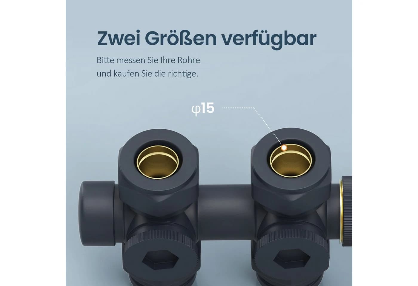 EMKE Heizkörperthermostat Multiblock Set Messing Chrom Anthrazit Weiß - Bild 4