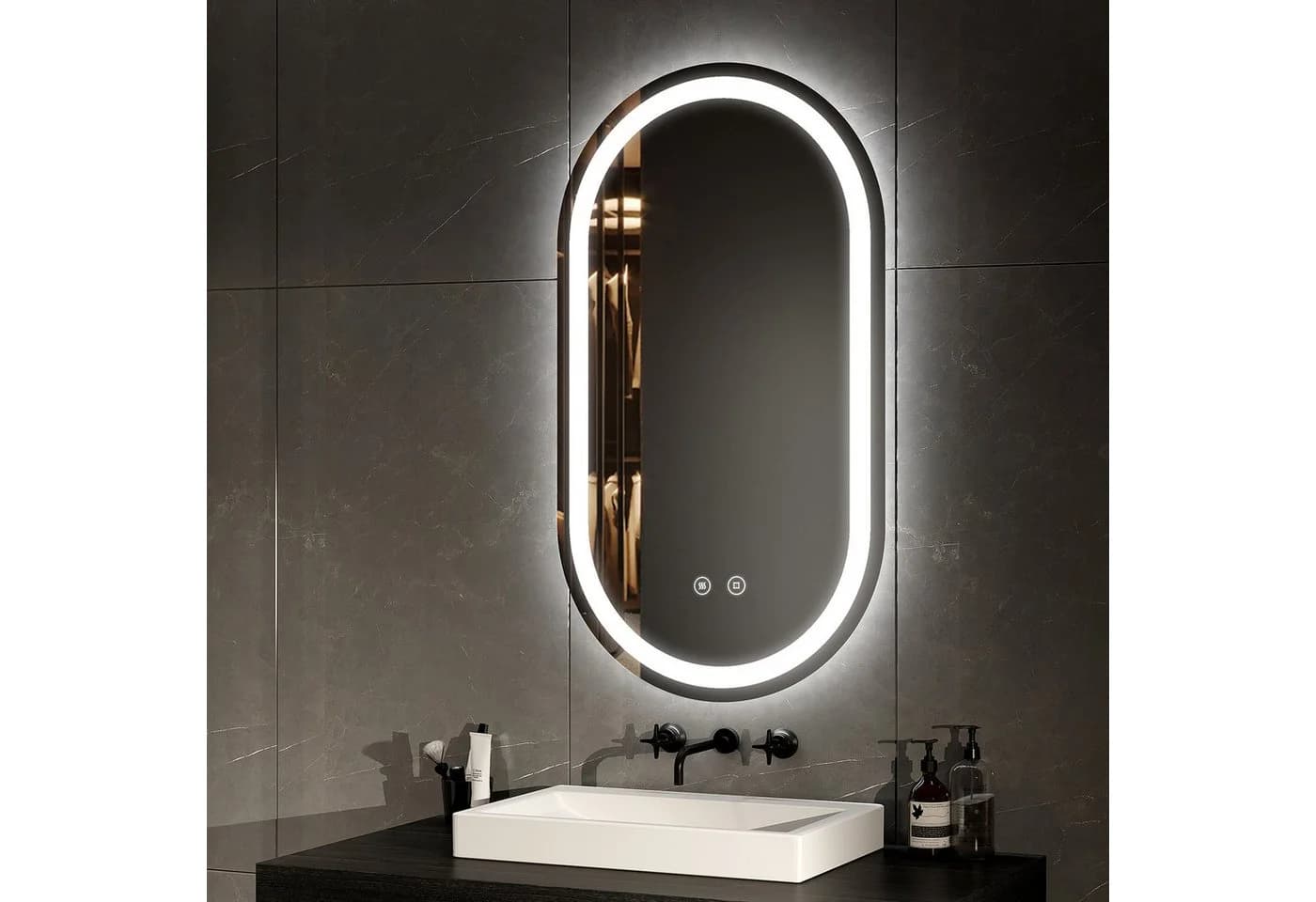 EMKE Badspiegel mit LED-Beleuchtung Touch Dimmbar IP44 - Bild 2