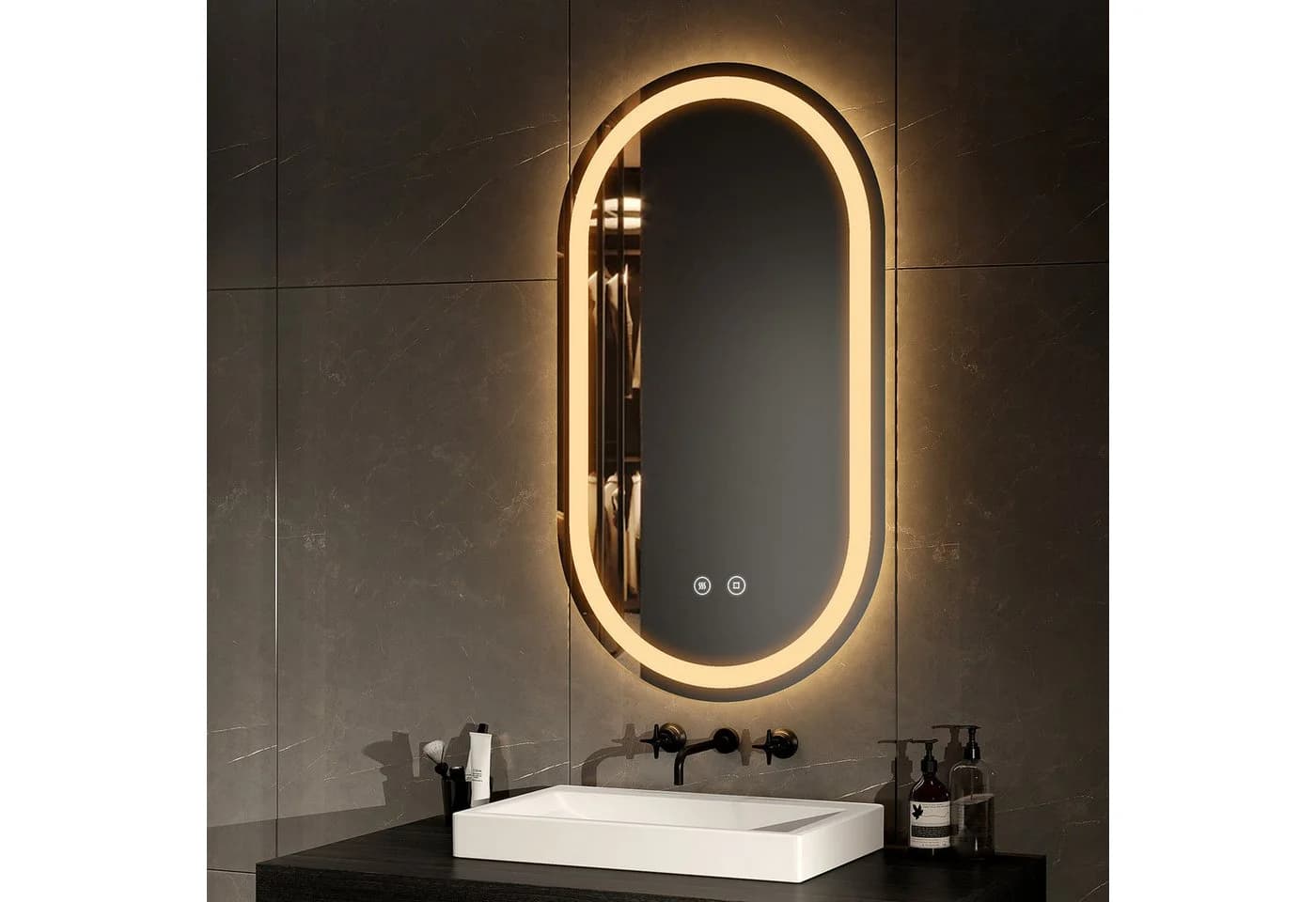 EMKE Badspiegel mit LED-Beleuchtung Touch Dimmbar IP44 - Bild 3