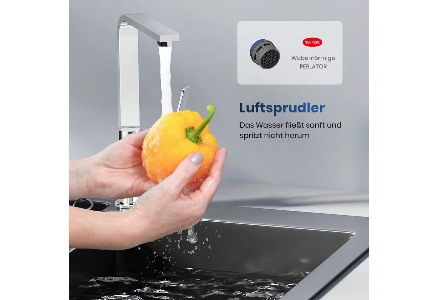 EMKE Küchenarmatur Einhebelmischer Modern Messing - Bild 3