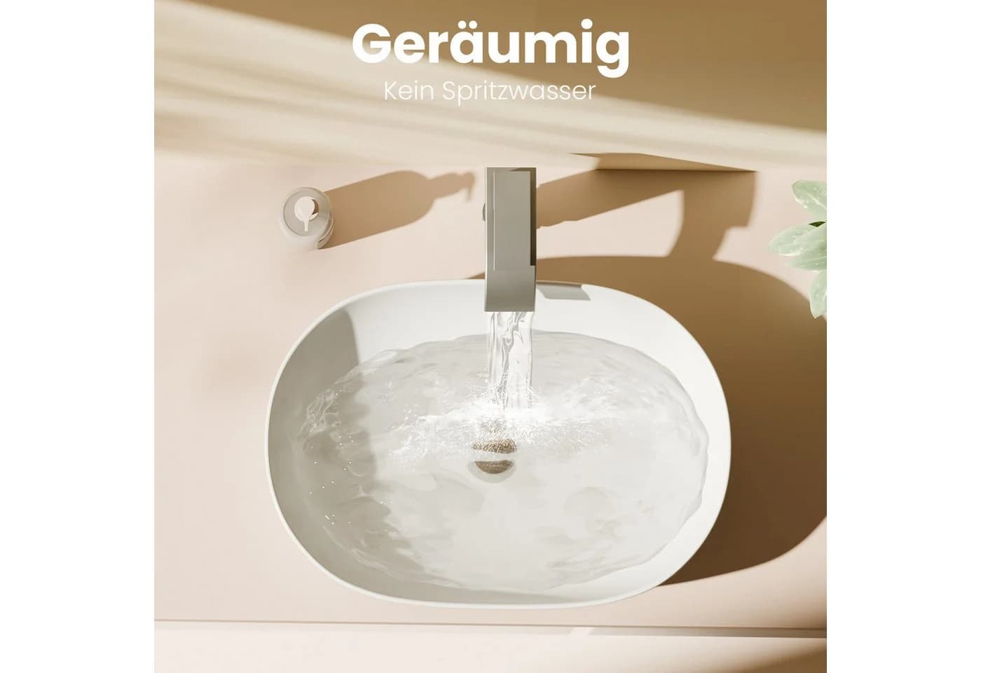 EMKE Aufsatzwaschbecken Oval Keramik Weiß/Schwarz Modern