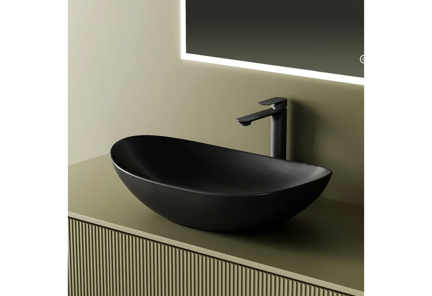 EMKE Aufsatzwaschbecken Oval 61,5x36 cm Weiß Nano-Oberfläche - Bild 2