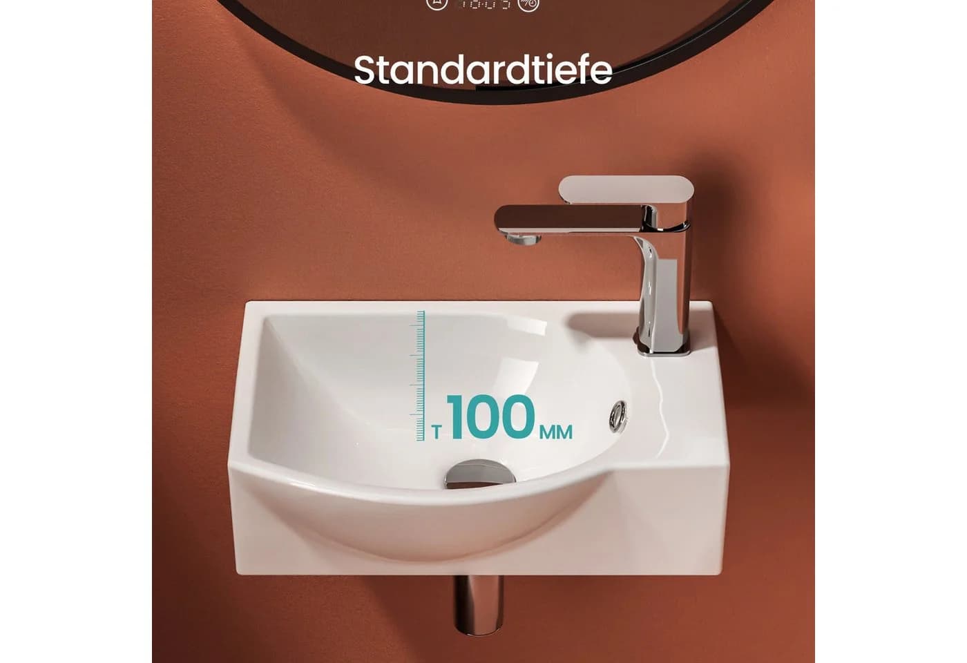 EMKE Aufsatzwaschbecken Wandmontage Strahlendes Weiß
