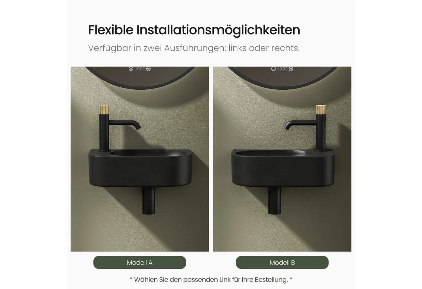 EMKE Aufsatzwaschbecken Keramik Schwarz - Bild 4