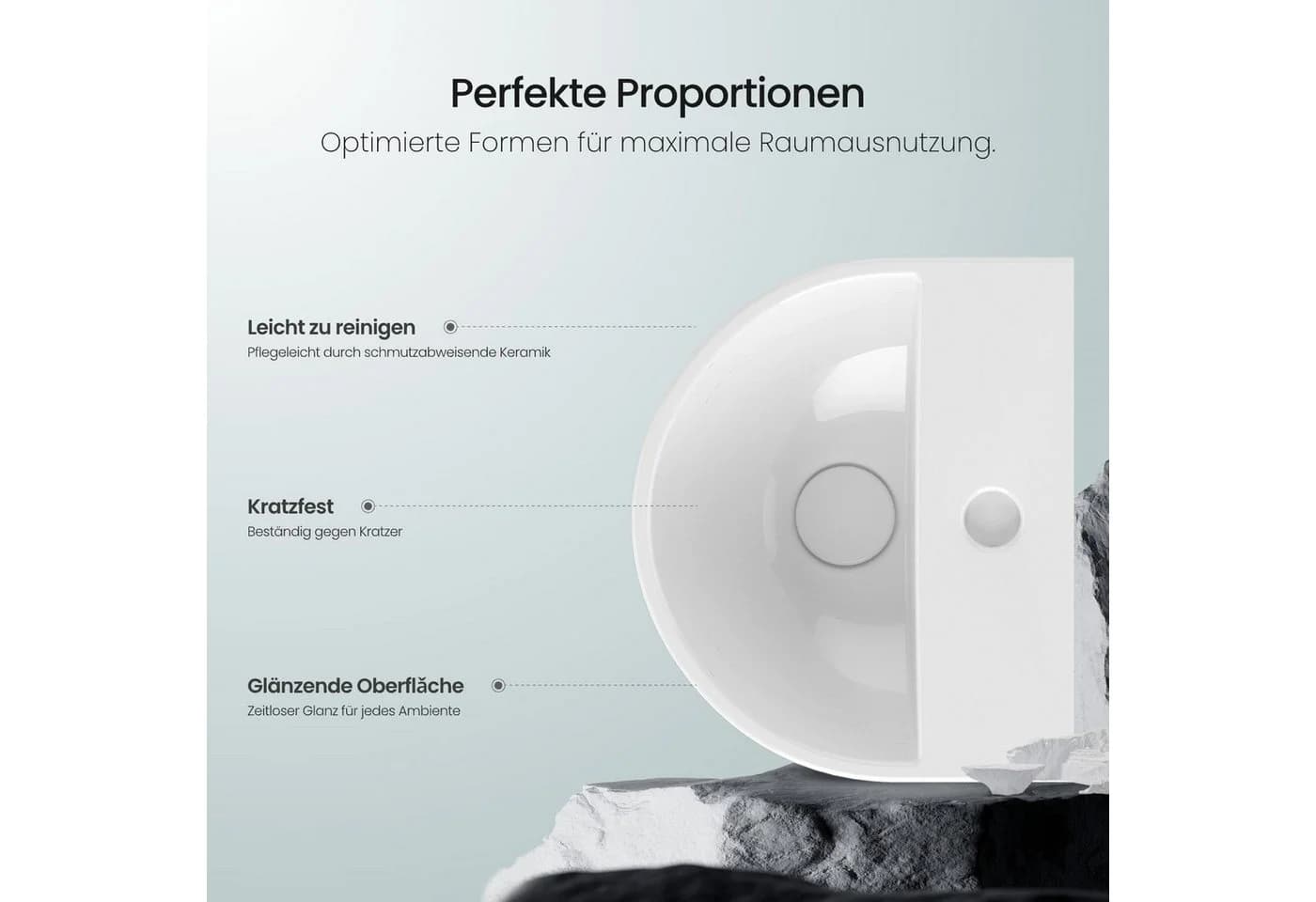 EMKE Aufsatzwaschbecken Oval Weiß Keramik - Bild 5