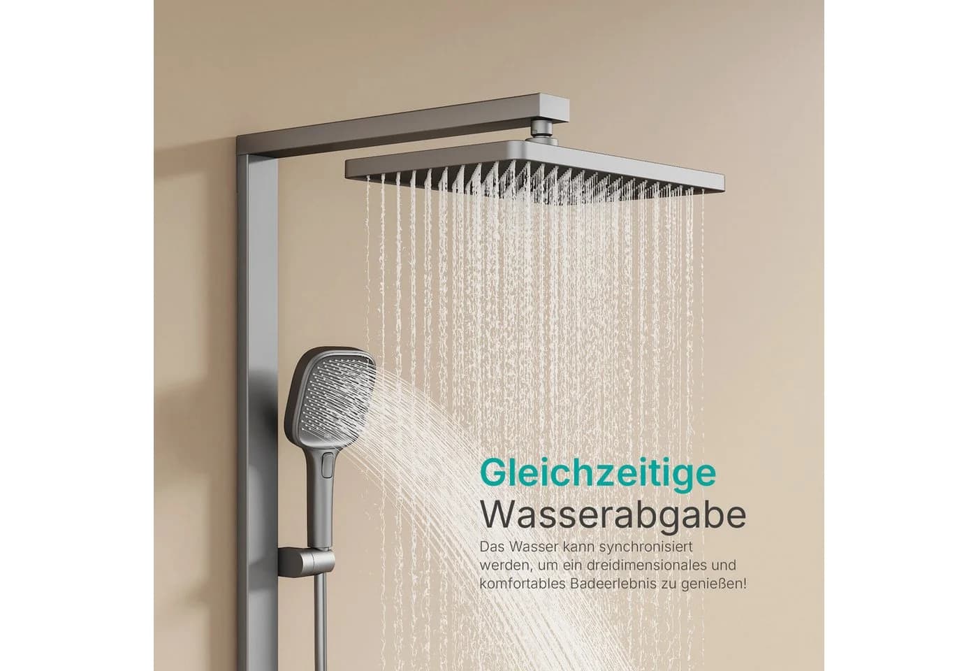 EMKE Duschsäule Thermostat Messing Regendusche Handbrause - Bild 4