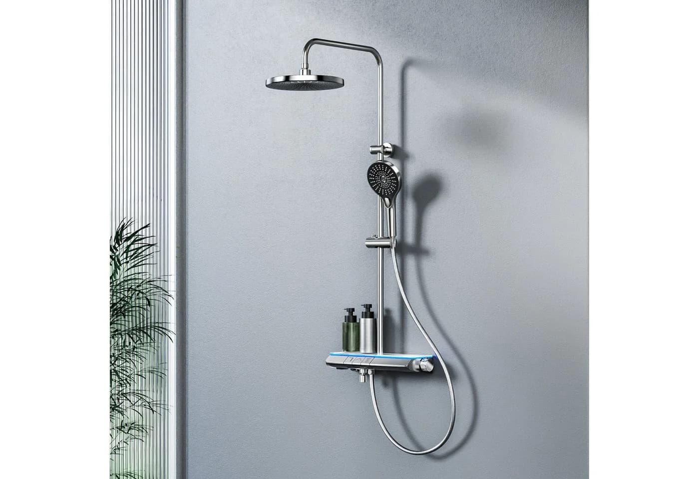 EMKE Duschsystem Thermostat mit LED-Beleuchtung und 3 Strahlmodi - Bild 2