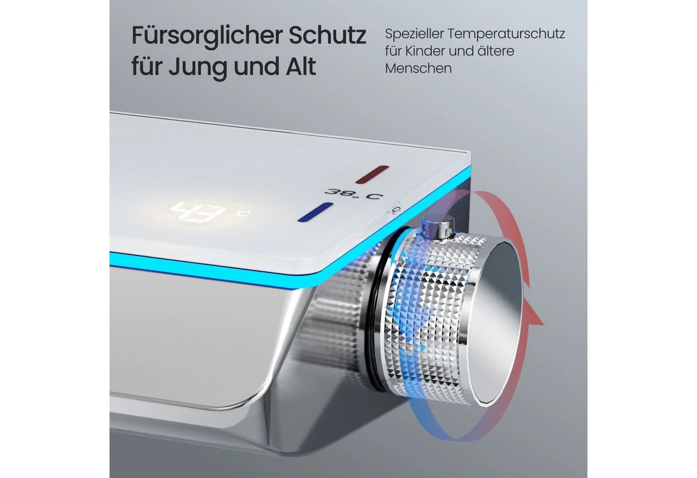 EMKE Duschsystem Thermostat mit LED-Beleuchtung und 3 Strahlmodi - Bild 5