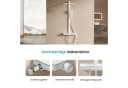 EMKE Duschsystem mit Thermostat, 4 Strahlarten, Regendusche 36x24cm, Glasablage Bild 5