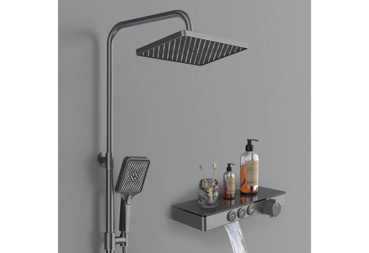 EMKE Duschsystem mit Thermostat 38°C Edelstahl Regendusche - Bild 2