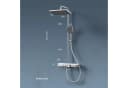 EMKE Duschsystem mit Thermostat Regendusche Komplettset mit Thermostat und Duscharmatur, Höhe 85 cm, 3 Strahlarten, mit Ablage und Kopfbrause, Farbe: Anthrazit Matt/Chrom/Weiß Bild 1