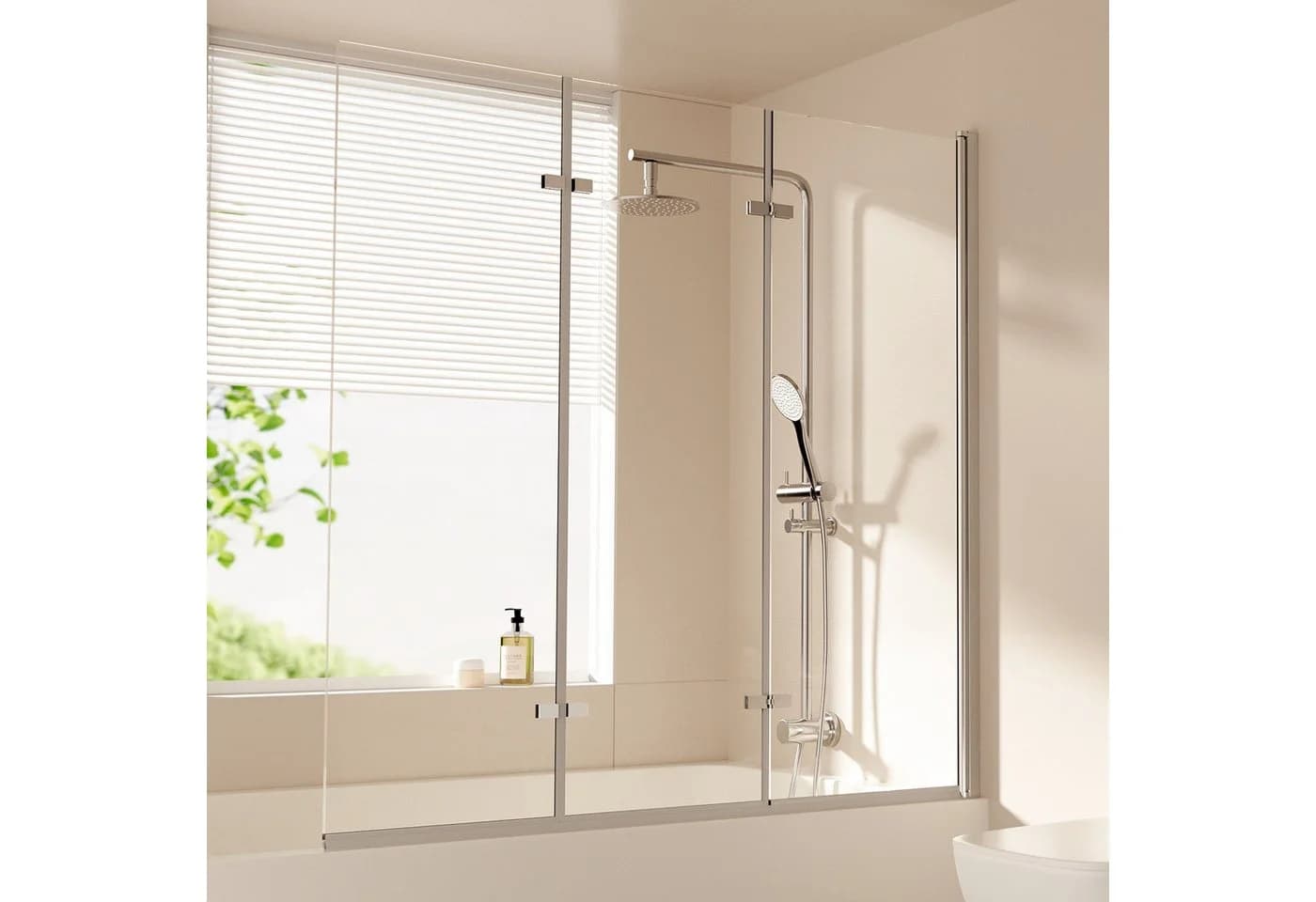 EMKE Badewannenfaltwand 3-teilig und faltbar Duschwand für Badewanne - Bild 2