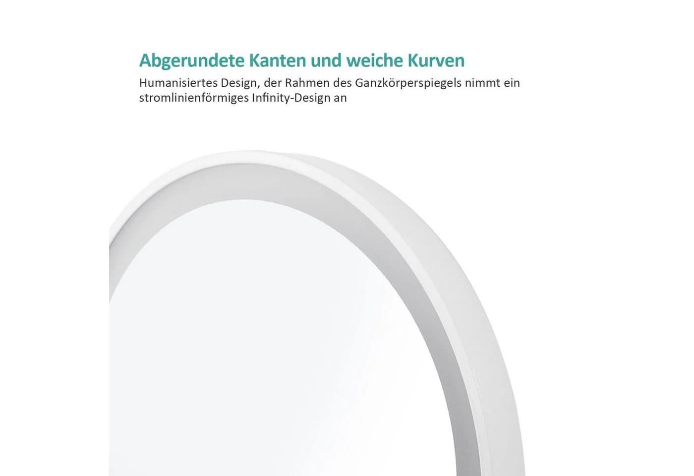 EMKE Standspiegel Bogen mit Beleuchtung Weiß Aluminium - Bild 4