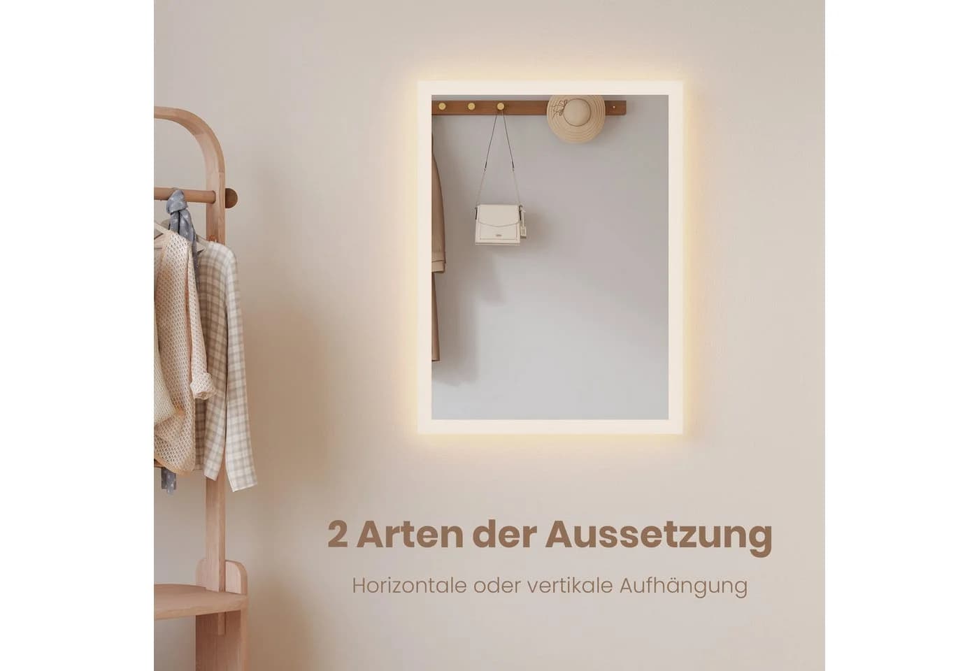 EMKE LED Badspiegel mit Beleuchtung Modern