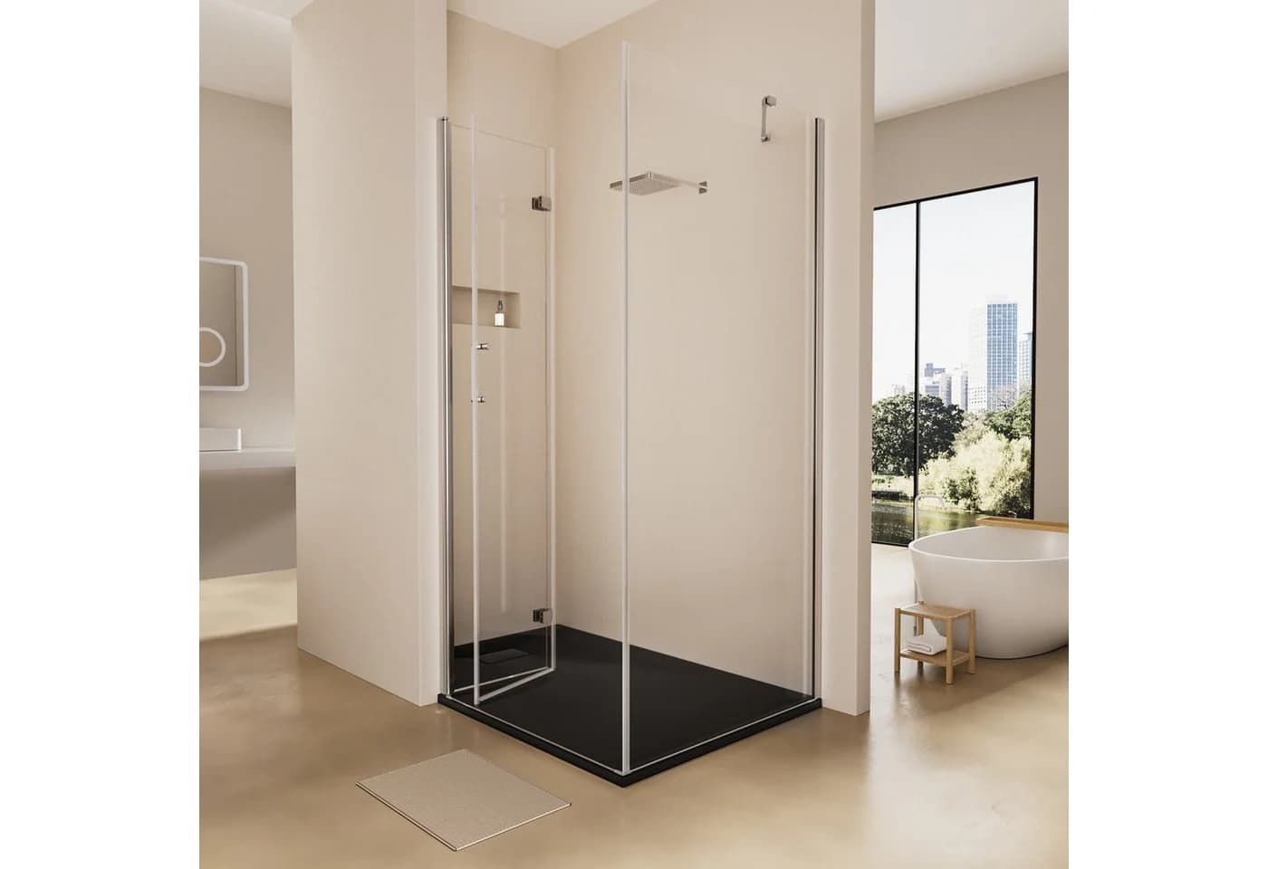EMKE Duschwanne 90x90 cm Schwarz SMC Anti-Rutsch - Bild 3
