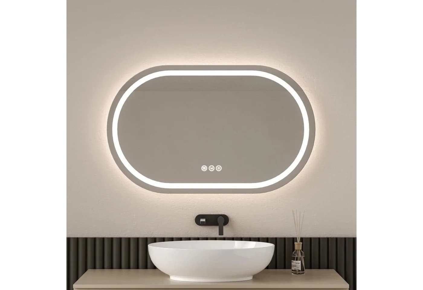 EMKE Badspiegel LED dimmbar Antibeschlag Touchschalter - Bild 2