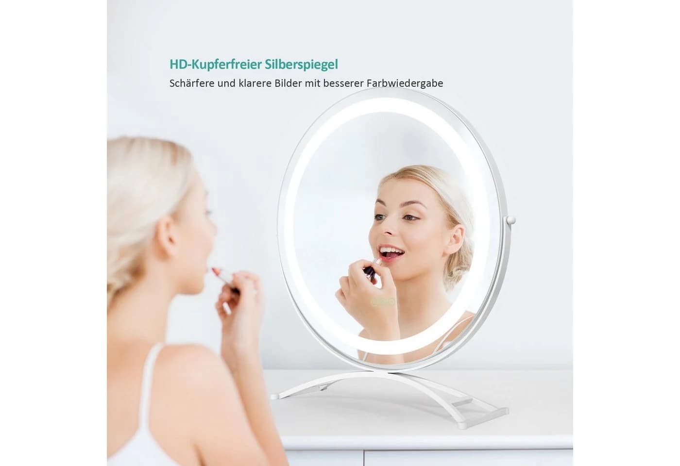 EMKE Kosmetikspiegel 360° Drehbar LED Beleuchtung - Bild 4