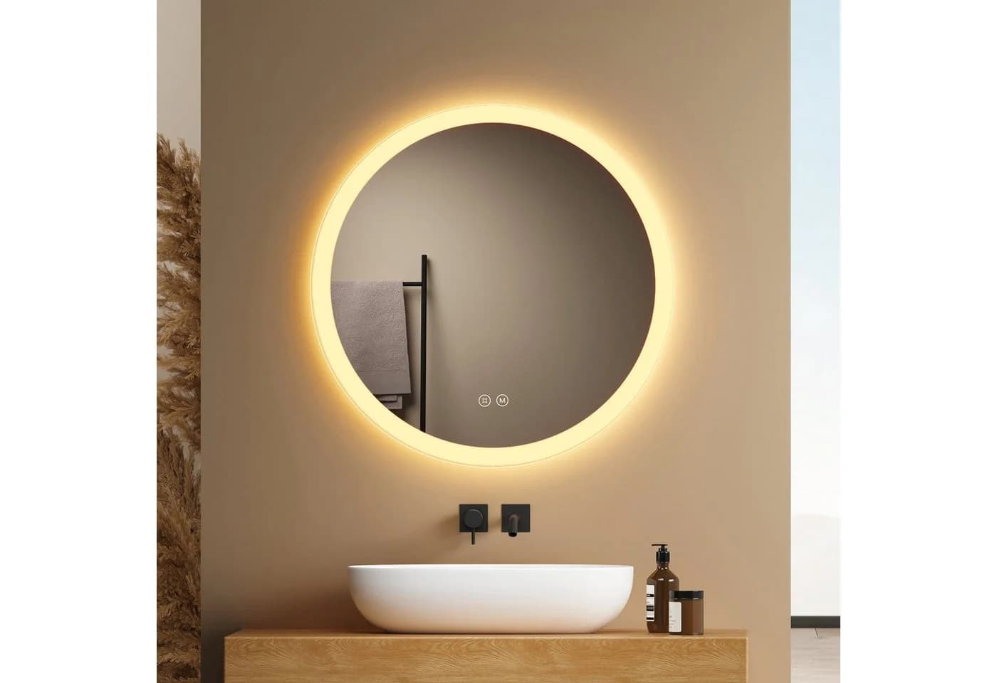 EMKE Badspiegel Rund LED mit Antibeschlag und Memory-Funktion - Bild 2