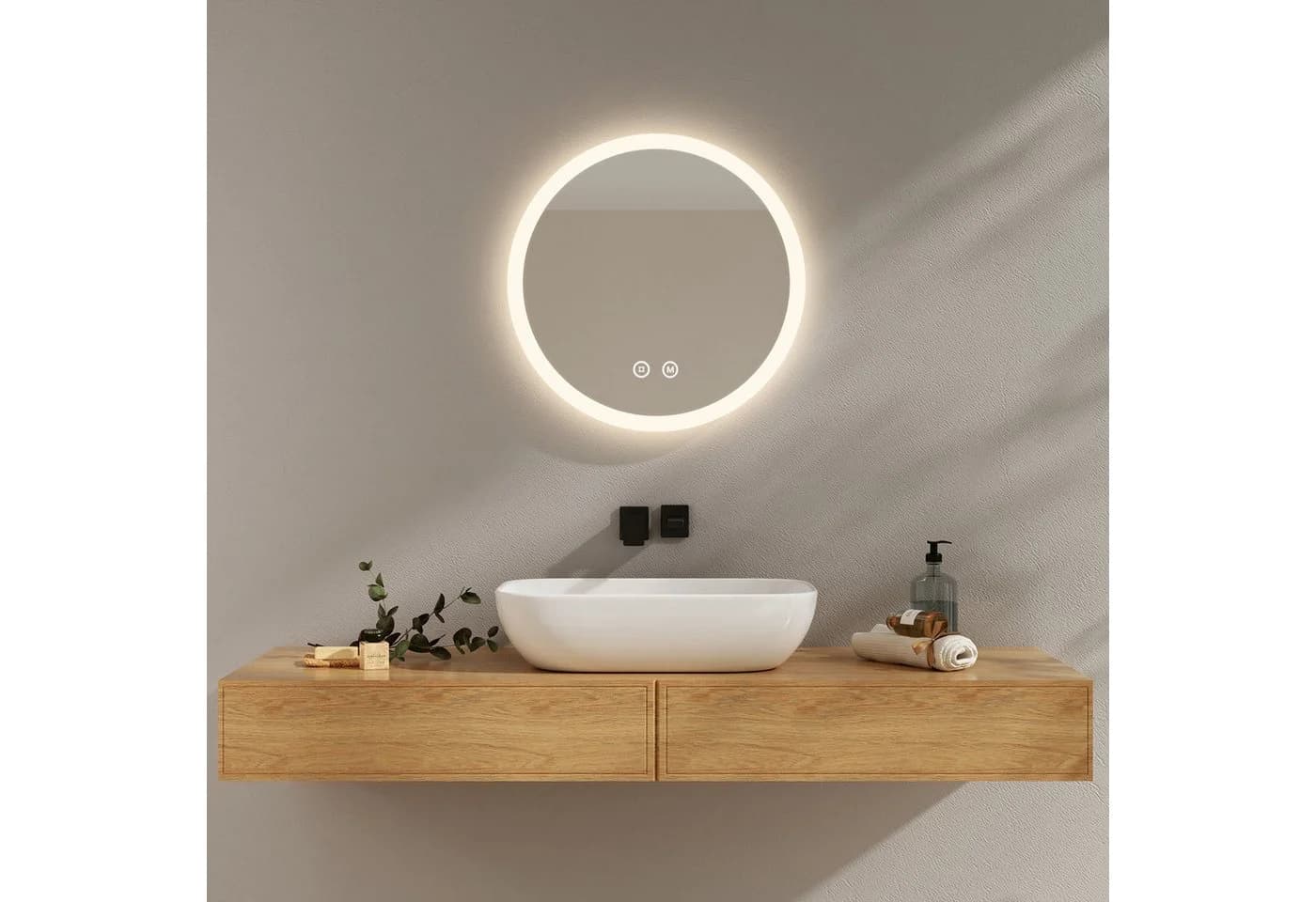 EMKE Badspiegel Rund LED mit Antibeschlag und Memory-Funktion - Bild 3