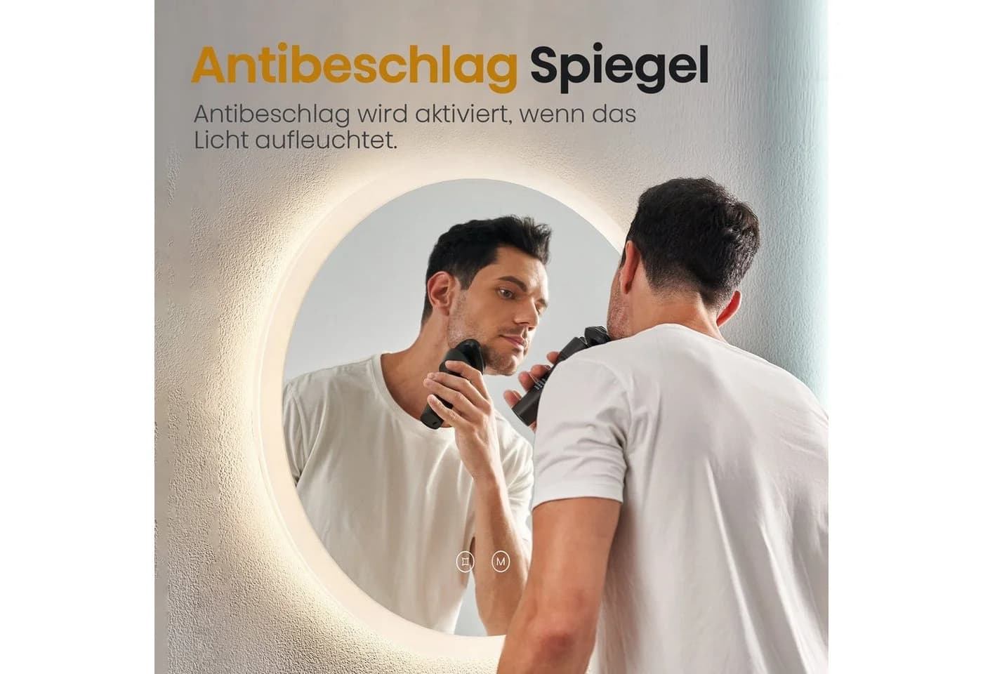 EMKE Badspiegel Rund LED mit Antibeschlag und Memory-Funktion - Bild 5