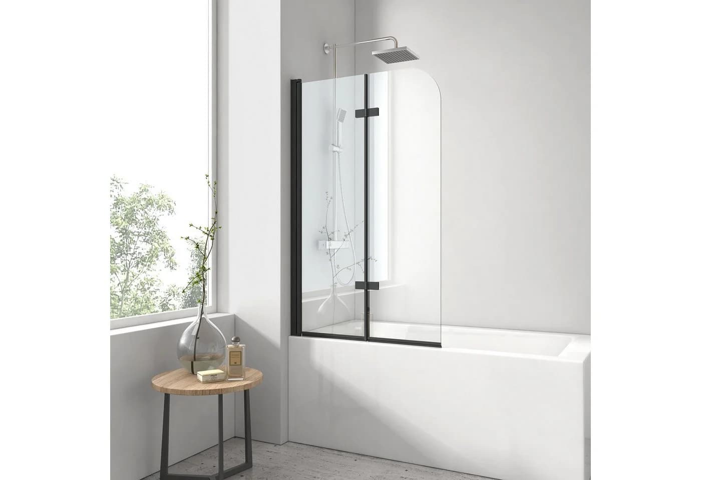 EMKE Badewannenaufsatz Duschwand 6mm gehärtetes Glas - Bild 2