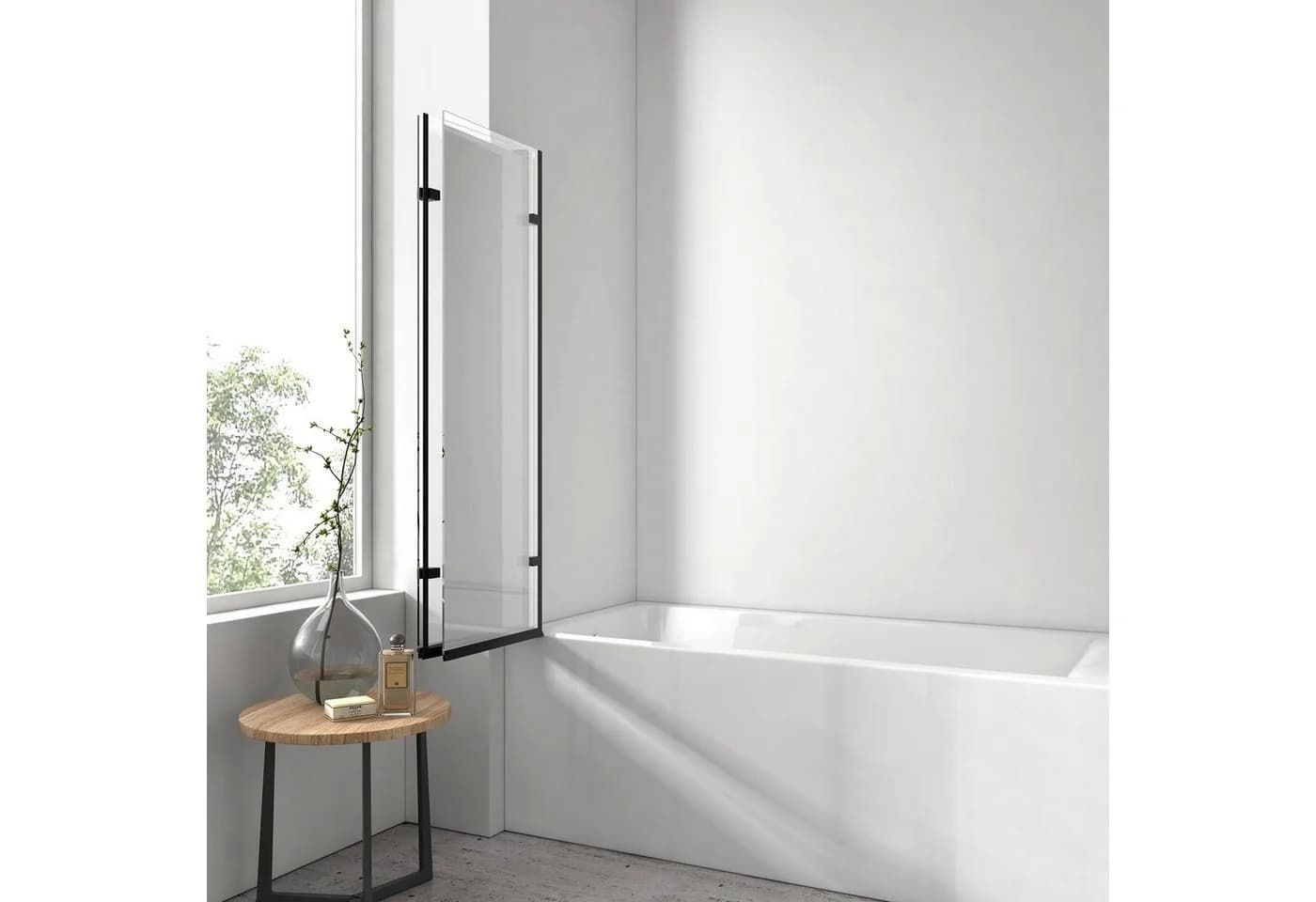 EMKE Badewannenfaltwand 3-teilig Nano Glas Duschwand - Bild 4