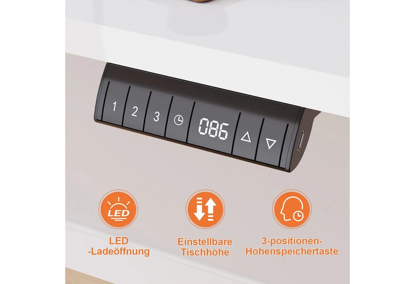 HOMALL Schreibtisch Höhenverstellbar Elektrisch Tischplatte Holzmaserung - Bild 5