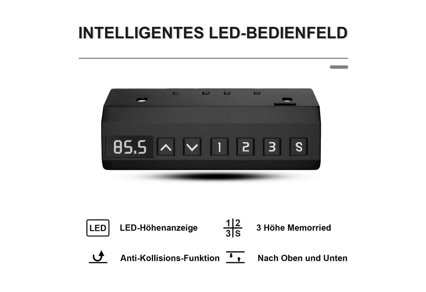 HOMALL Elektrisches Höhenverstellbares Tischgestell Schwarz 2 Motoren - Bild 4