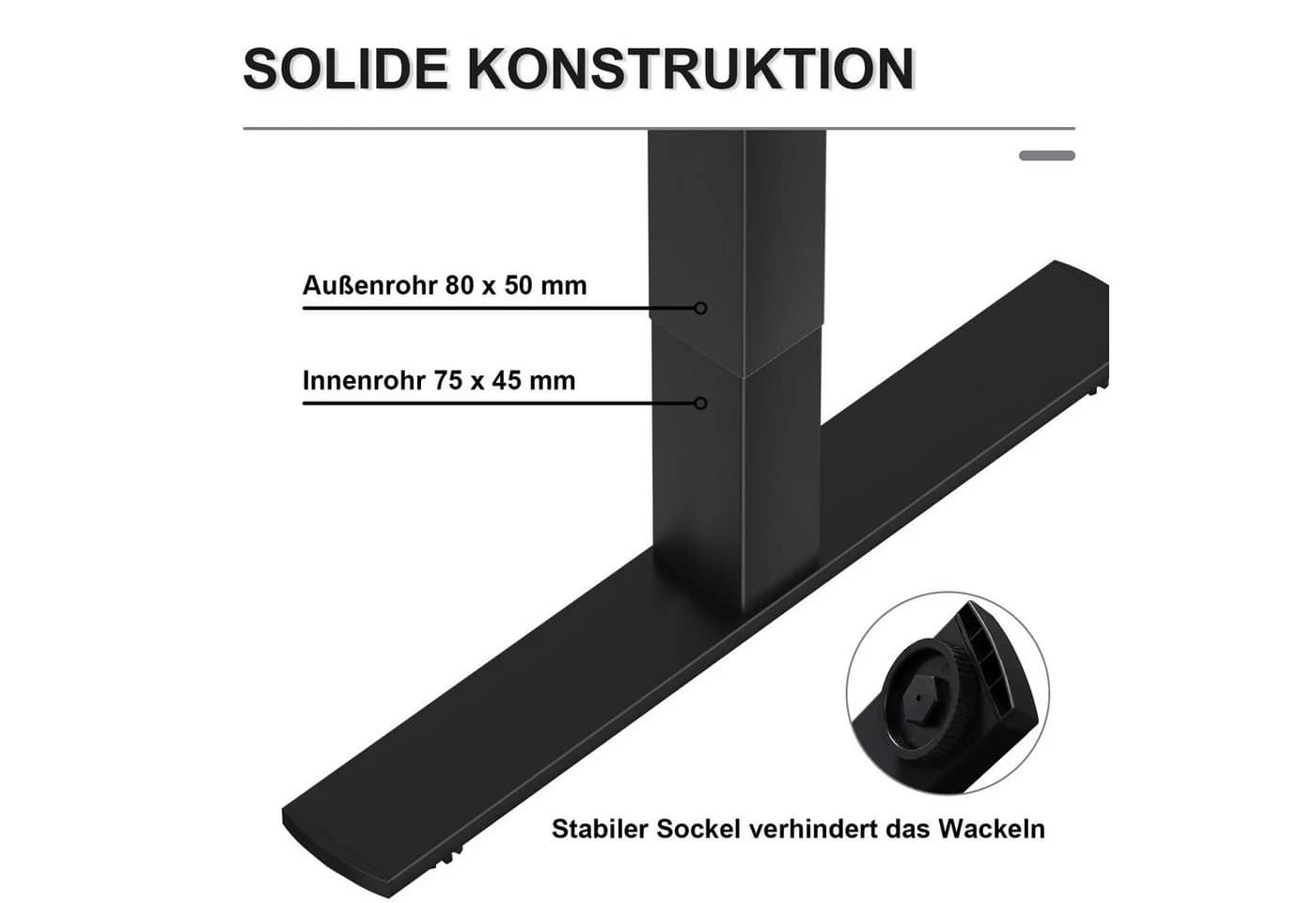 HOMALL Elektrisches Höhenverstellbares Tischgestell Schwarz 2 Motoren - Bild 5