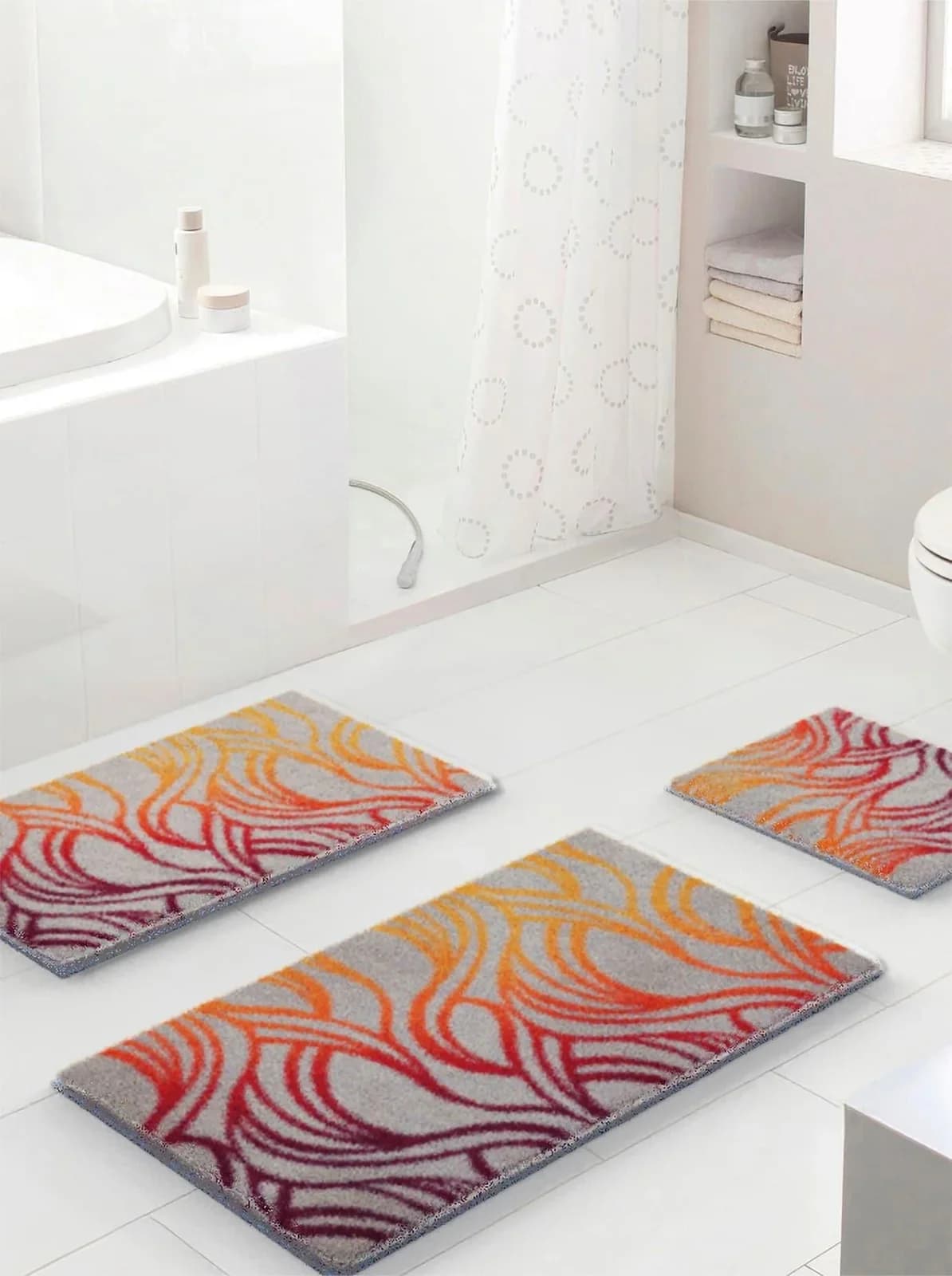 GRUND Badematte Gr. 3 Orange Grau Rechteckig