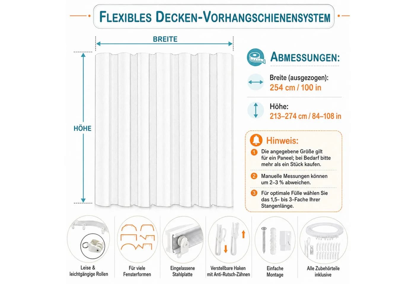 Lapamax Verdunkelungsvorhang XXL mit Deckenschiene Braun - Bild 4
