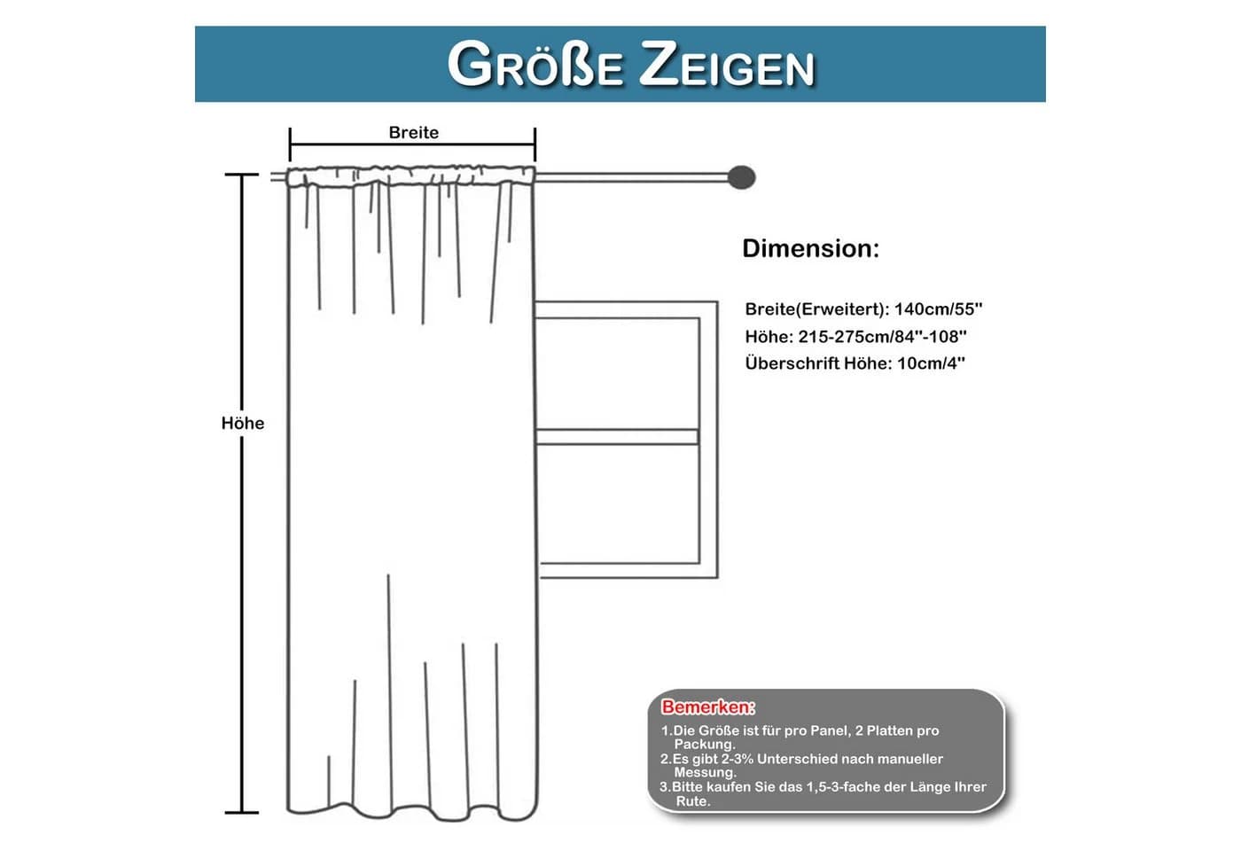 Lapamax Spitzengardine 2er-Set Mintgrün mit Stangendurchzug