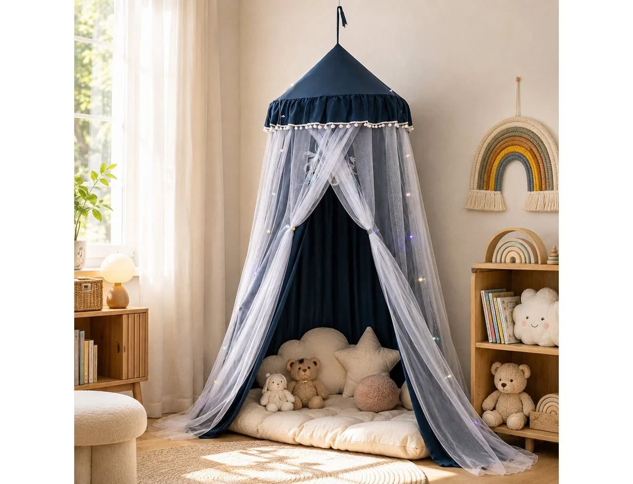 LMaxhome Himmelbett Betthimmel mit Moskitonetz blau - Bild 2